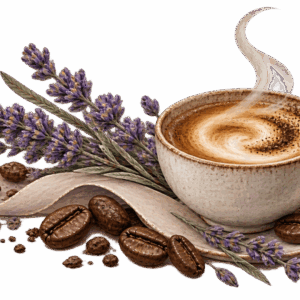 Lavender Café artisan goat’s milk soap with coffee and lavender fragrance by Lavender Whisper Apothecary