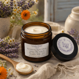 Lavender Whisper Botanical Body Crème with lavender chamomile and calendula