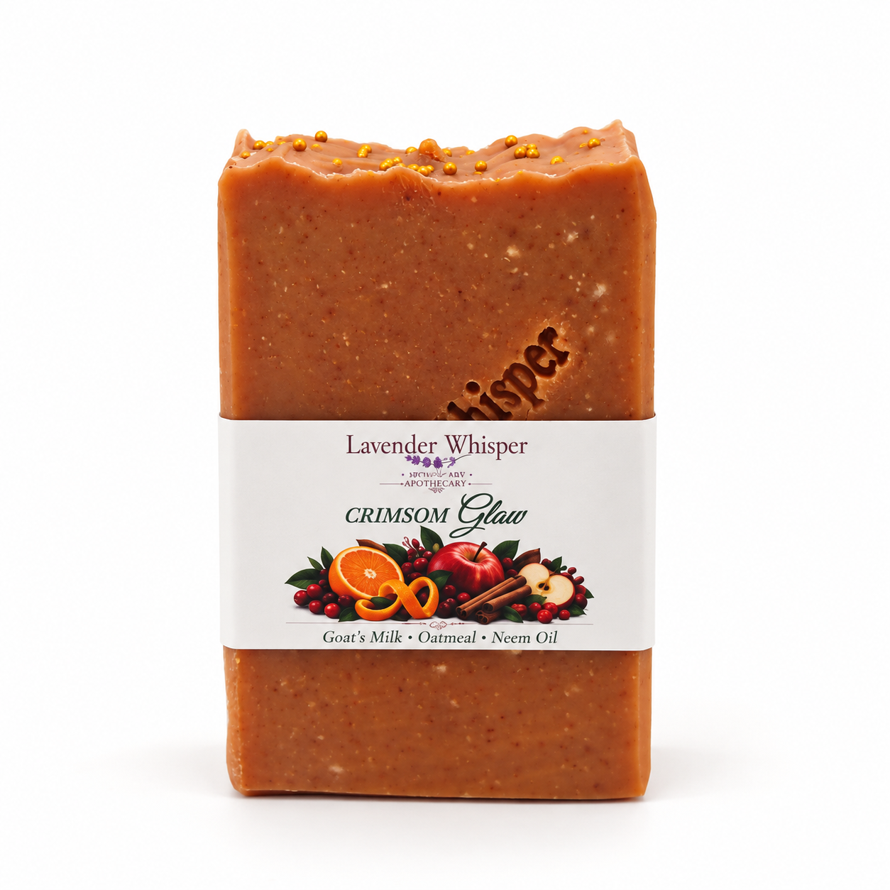 Crimson Glow soap handcrafted goat’s milk artisan soap by Lavender Whisper Apothecary